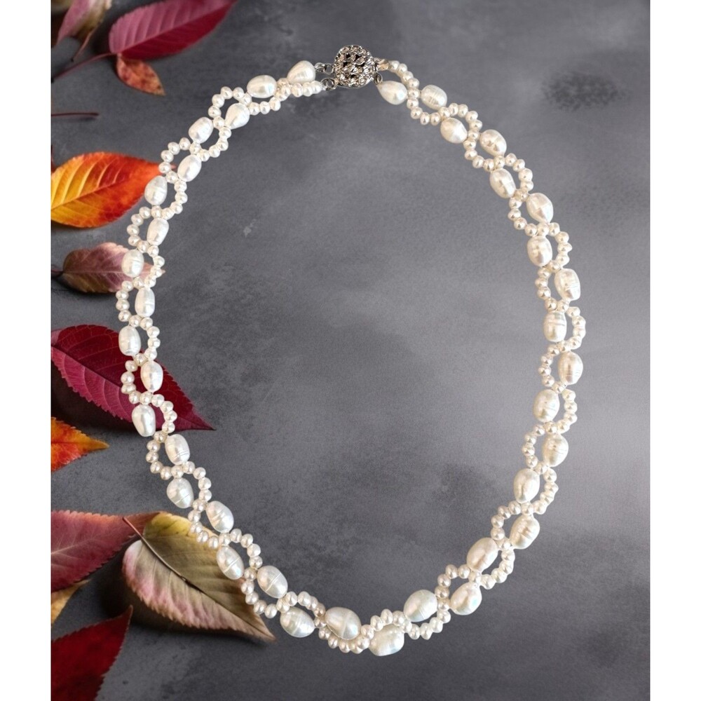 Natural Fresh Water White Pearl Necklace #7099 - Picture 7 of 8